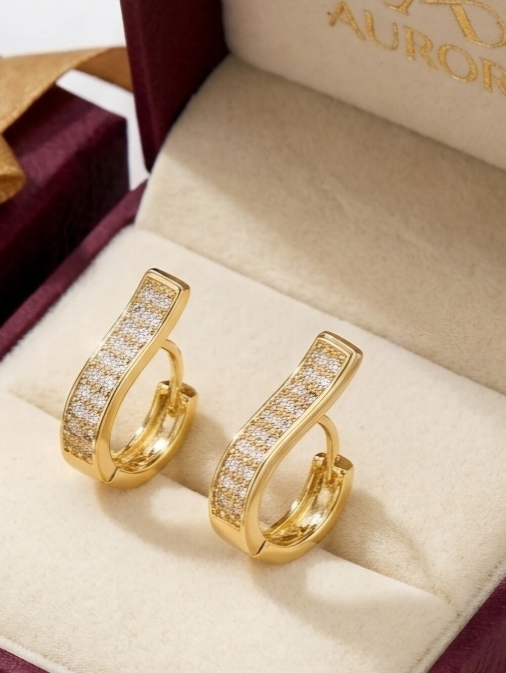 Elegant Gold CZ Earrings